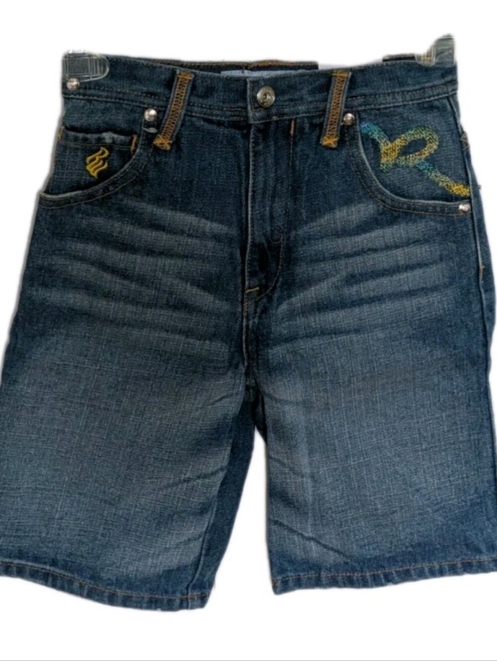 NWT Vintage Y2K Rocawear enim Shorts Size M/5 Embroidered Hip Hop Streetwear